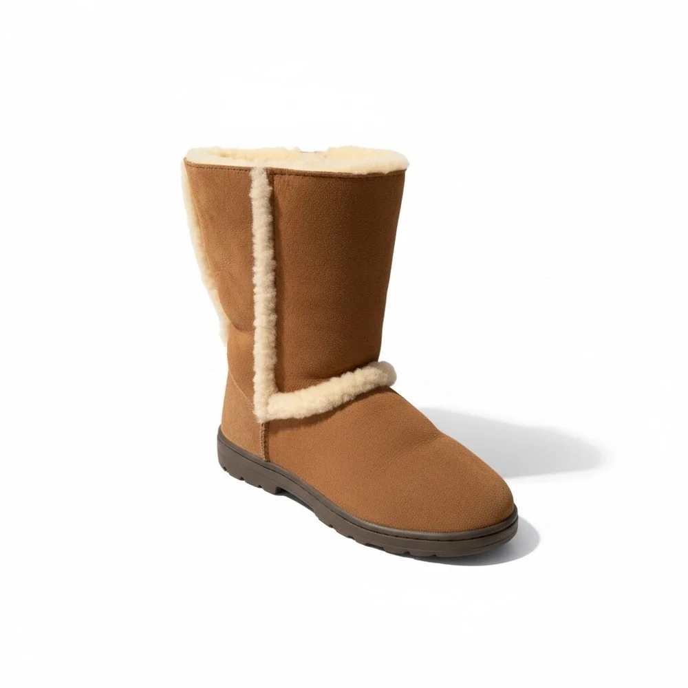 Like New Worn Once UGG Women's Mid-Calf Shearling Boots in Chestnut Brown - Picture 5 of 15